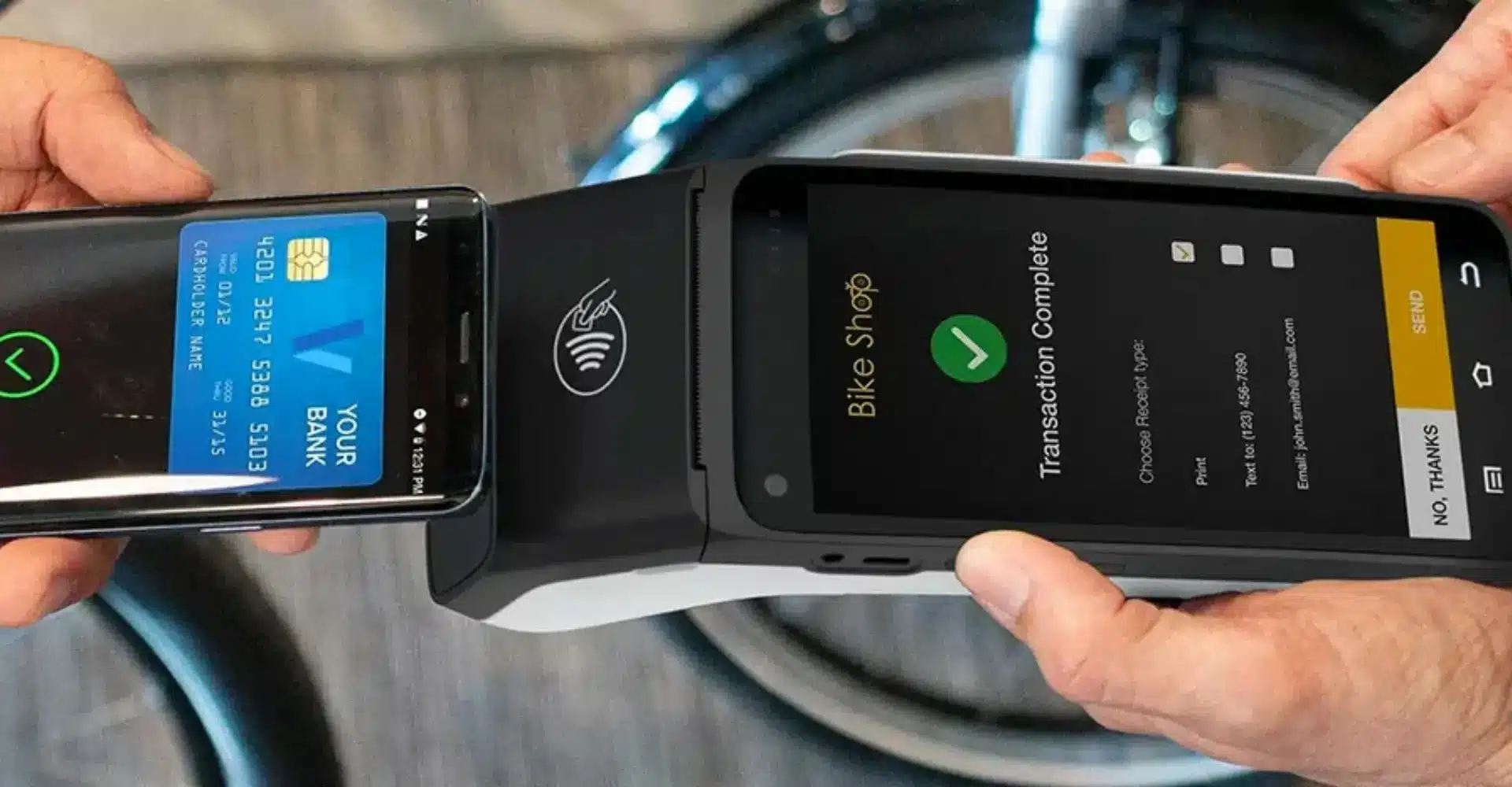 TPE sans contact avec mobile