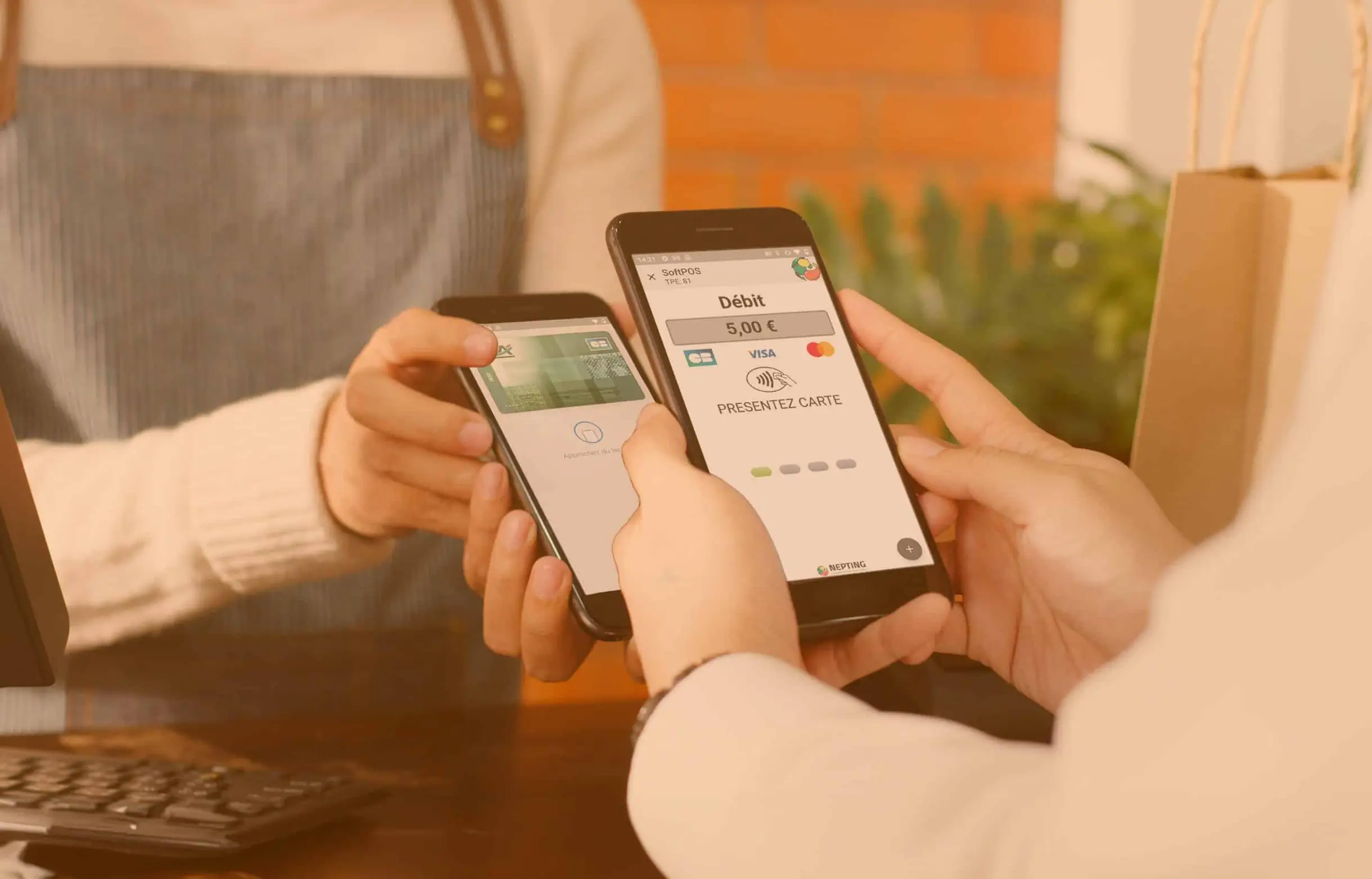Utilisation d'un terminal de paiement mobile Softpos