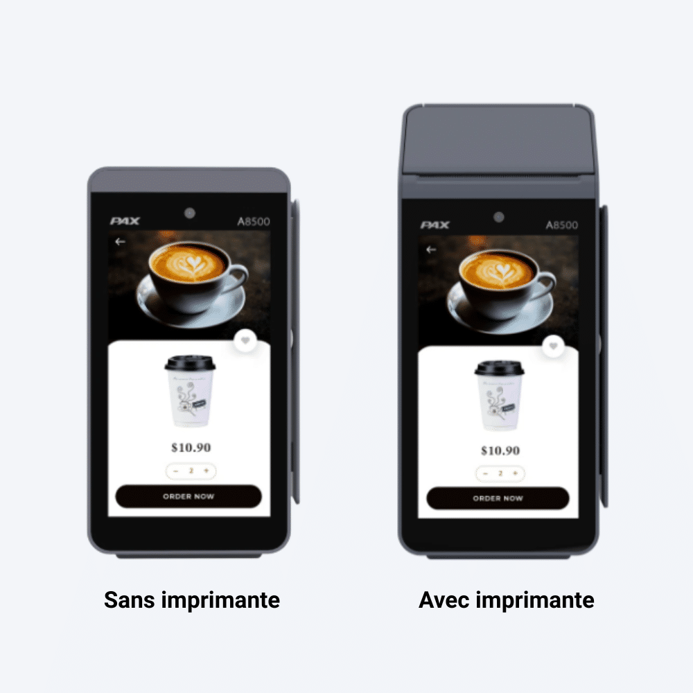 photo des deux versions du TPE PAX A8500